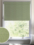 Abaci green geometric jacquard roman blind, imported from the UK