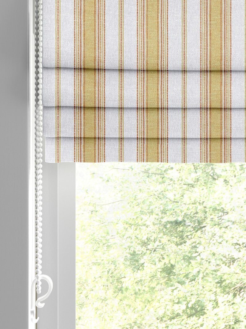 Yellow Balthica Roman Blind stripes embroidered design custom size, UK version