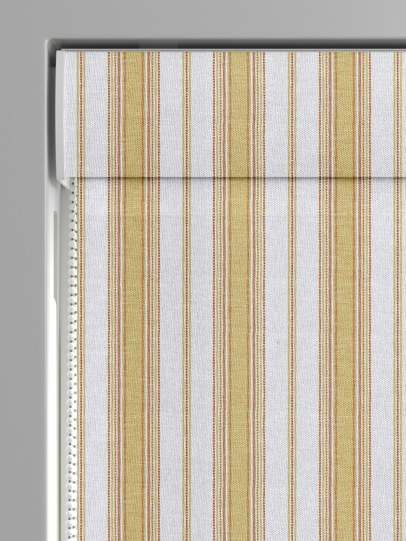 Yellow Balthica Roman Blind stripes embroidered design custom size, UK version