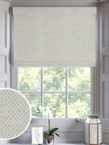 Blue Small Geo roman blind with geometric pattern, imported from the UK