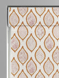 Orange Mesop roman blind leaf print, imported from the UK