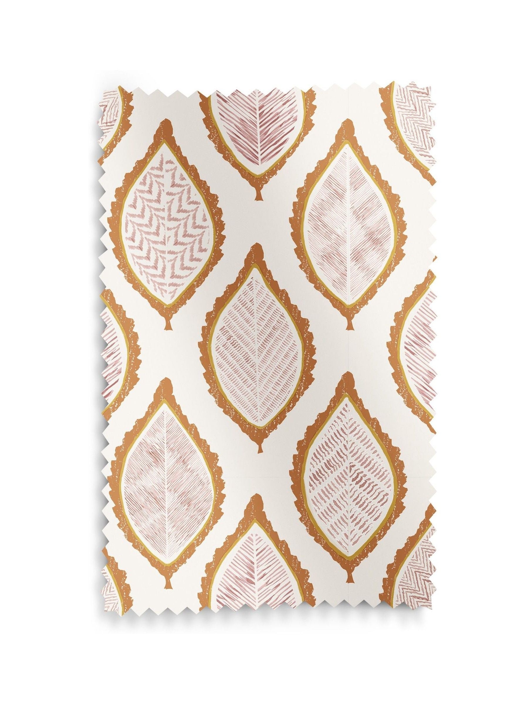 Orange Mesop roman blind leaf print, imported from the UK