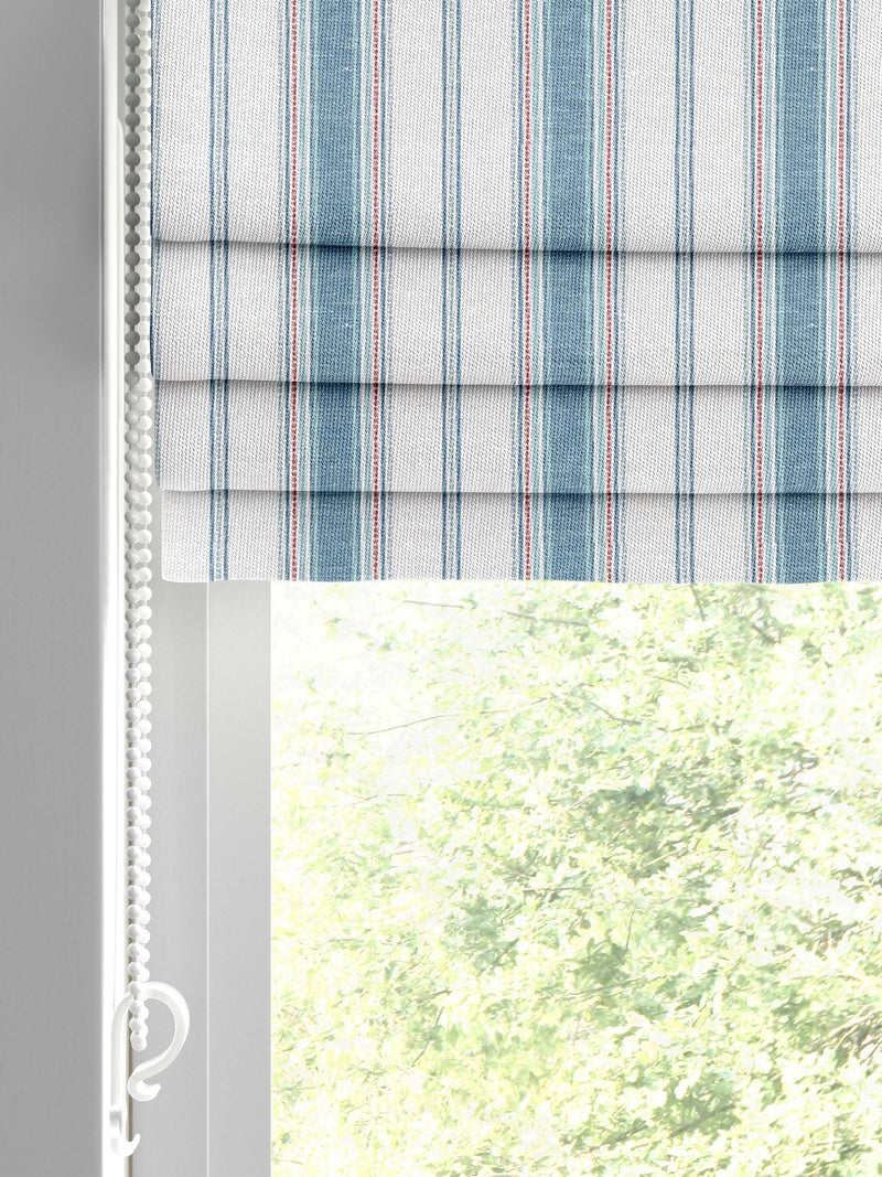 Balthica blue striped roman blind, UK version