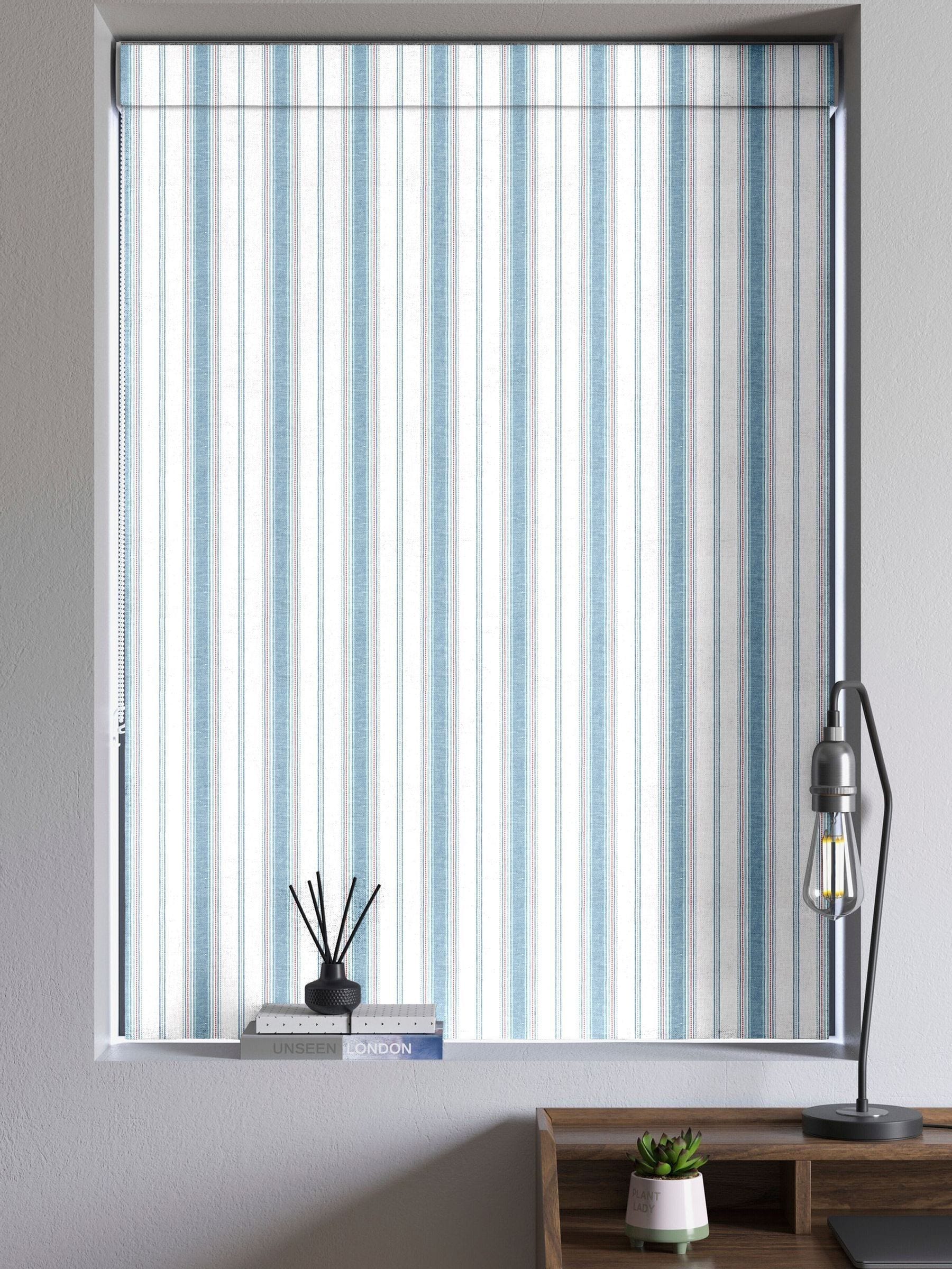 Balthica blue striped roman blind, UK version