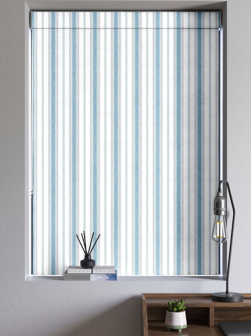 Balthica blue striped roman blind, UK version