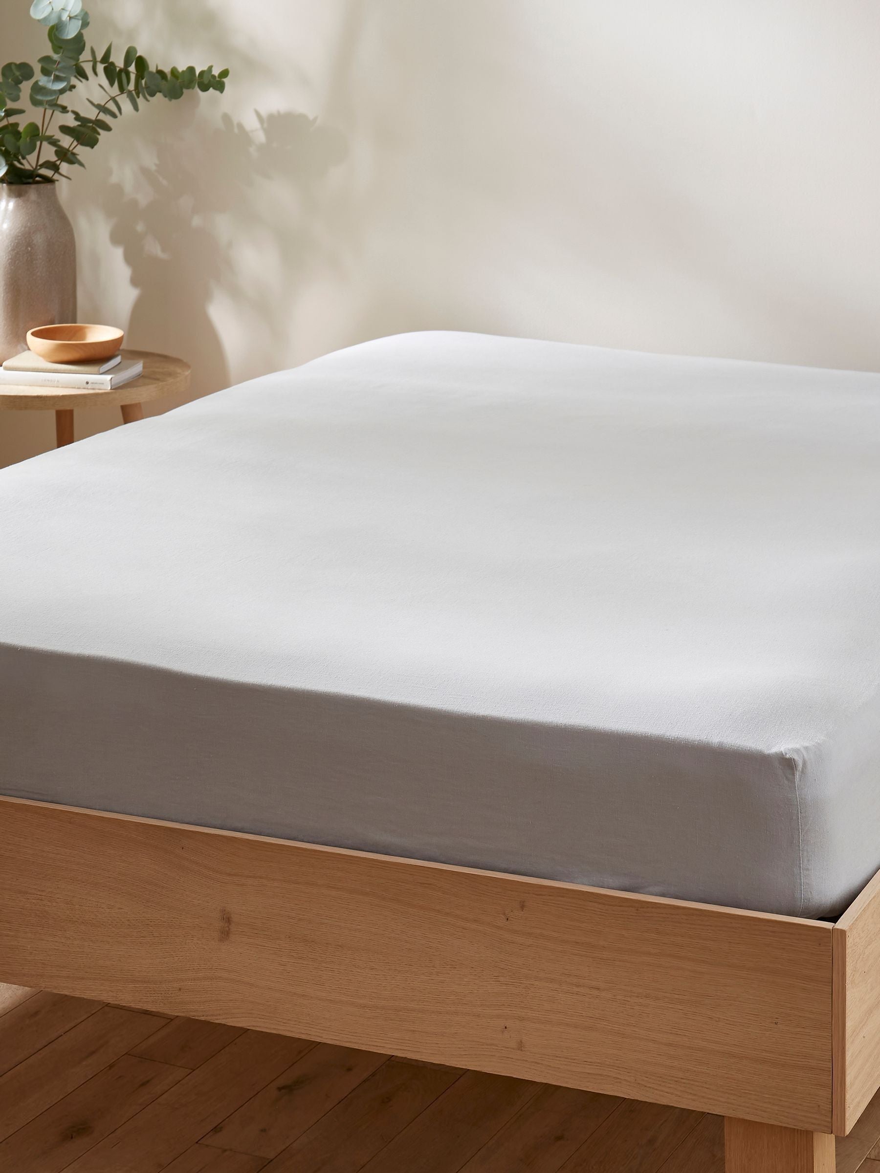 Martex Ice Blue Touch of Linen fitted sheet, imported from the UK