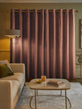 Orange herringbone made to measure curtains - British product
