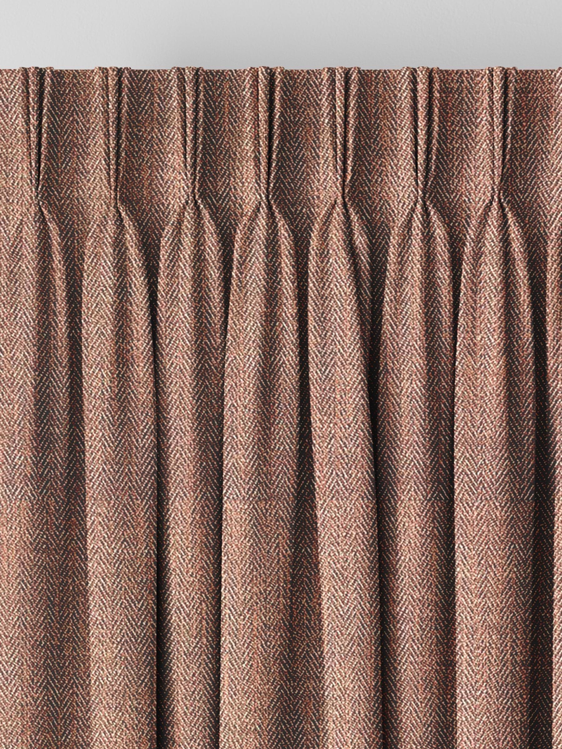 Orange herringbone made to measure curtains - British product