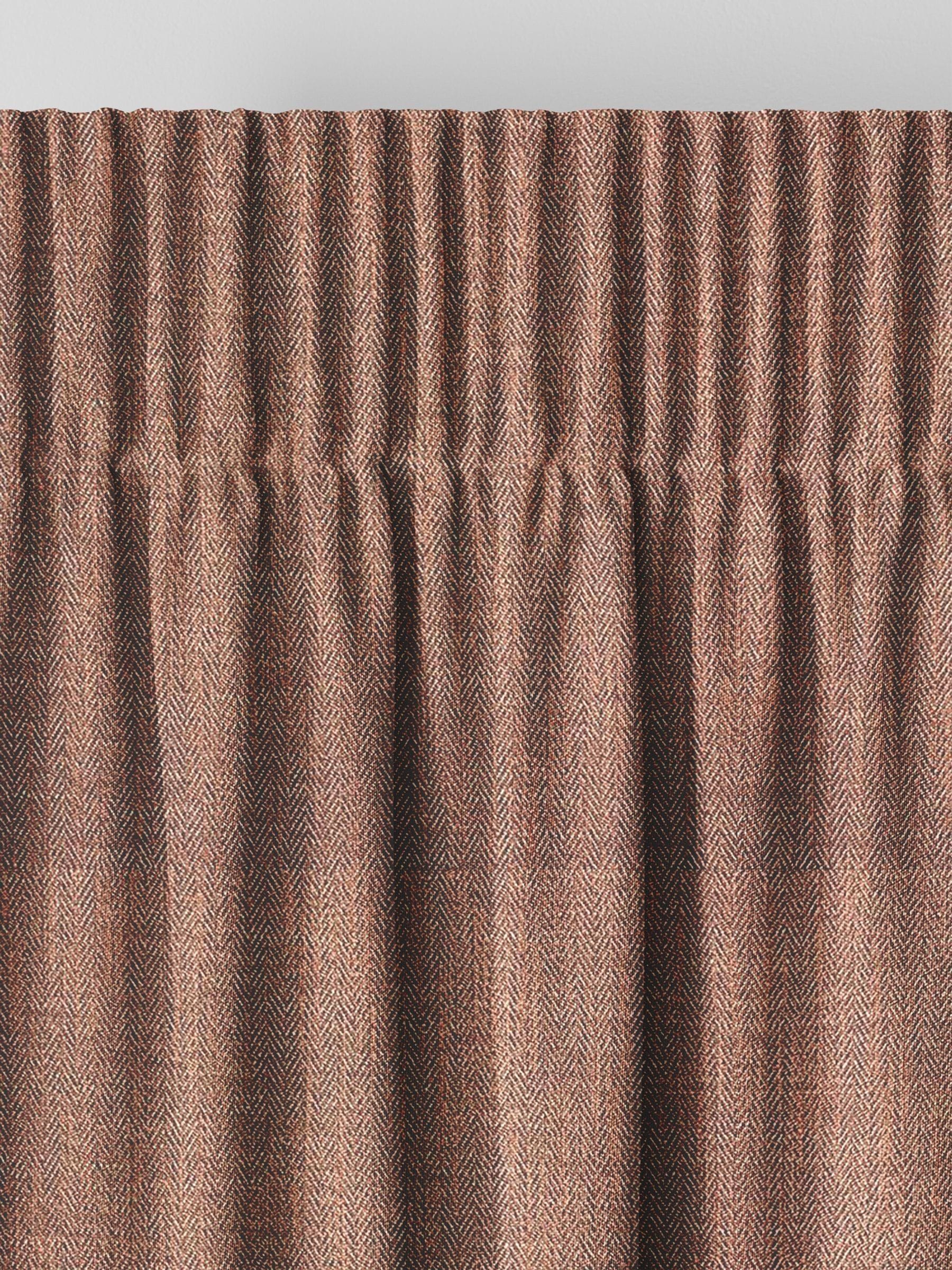 Orange herringbone made to measure curtains - British product