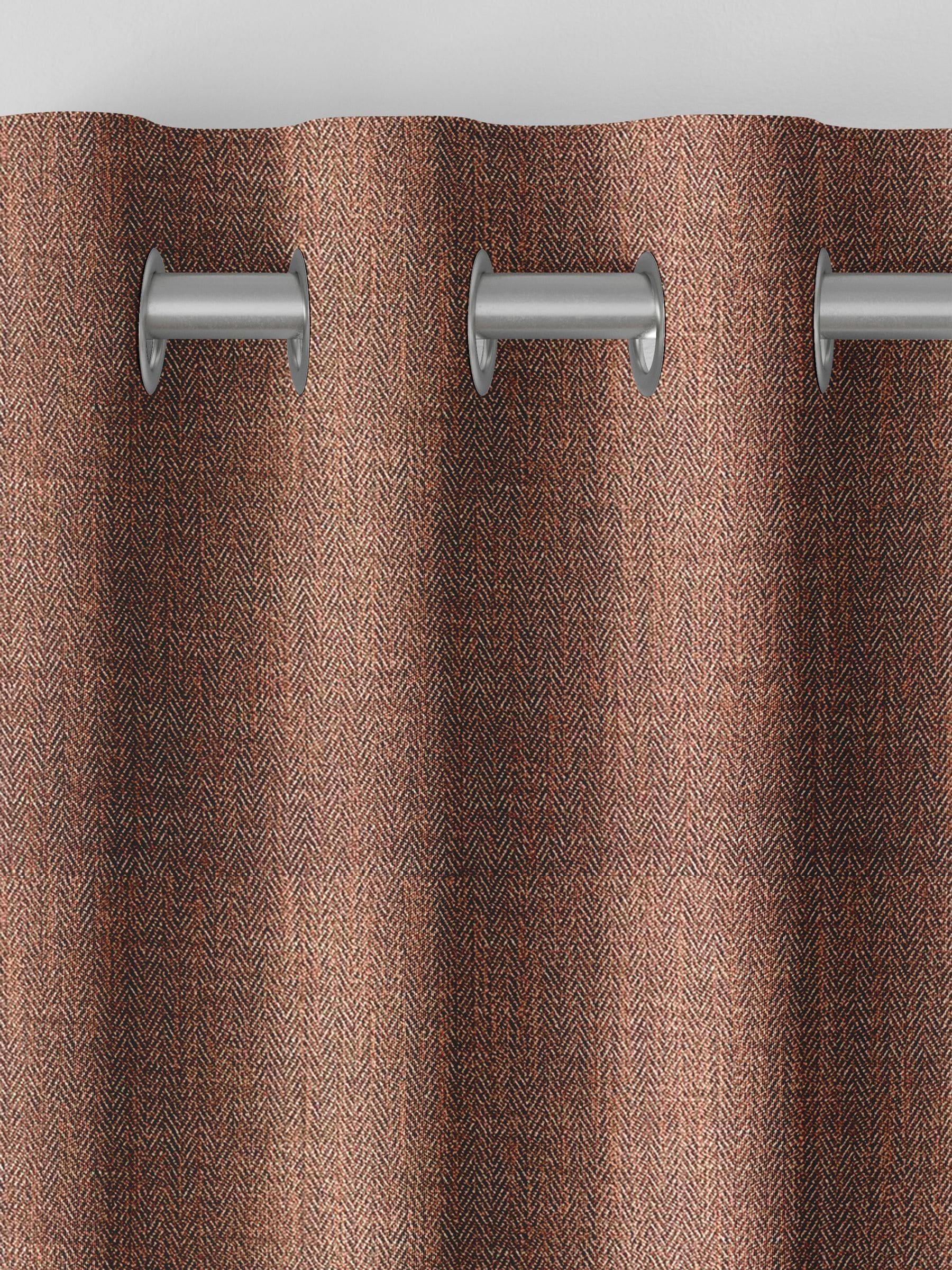 Orange herringbone made to measure curtains - British product