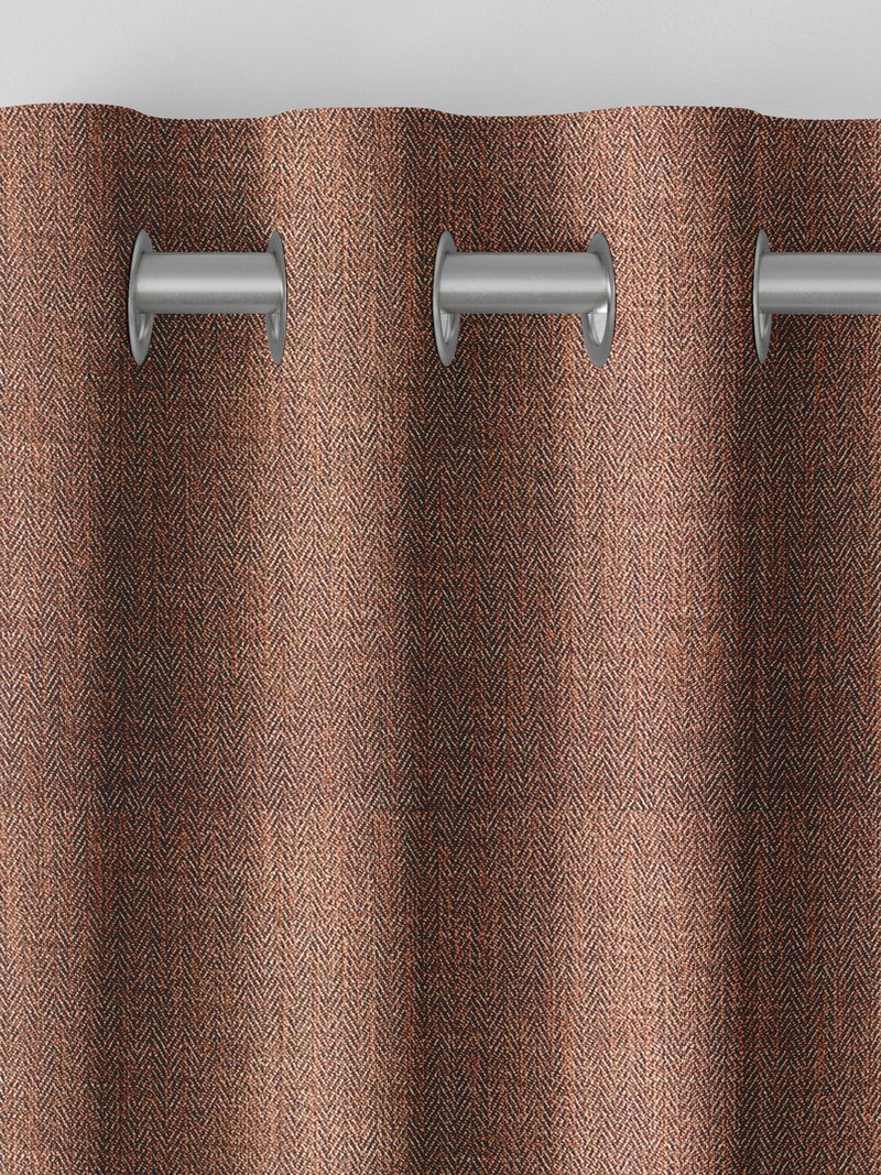 Orange herringbone made to measure curtains - British product