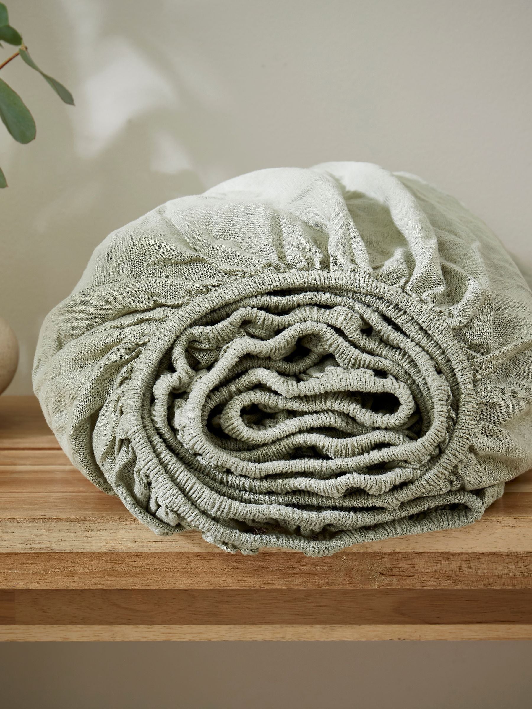Martex Pistachio Green Touch Of Linen Fitted Sheet