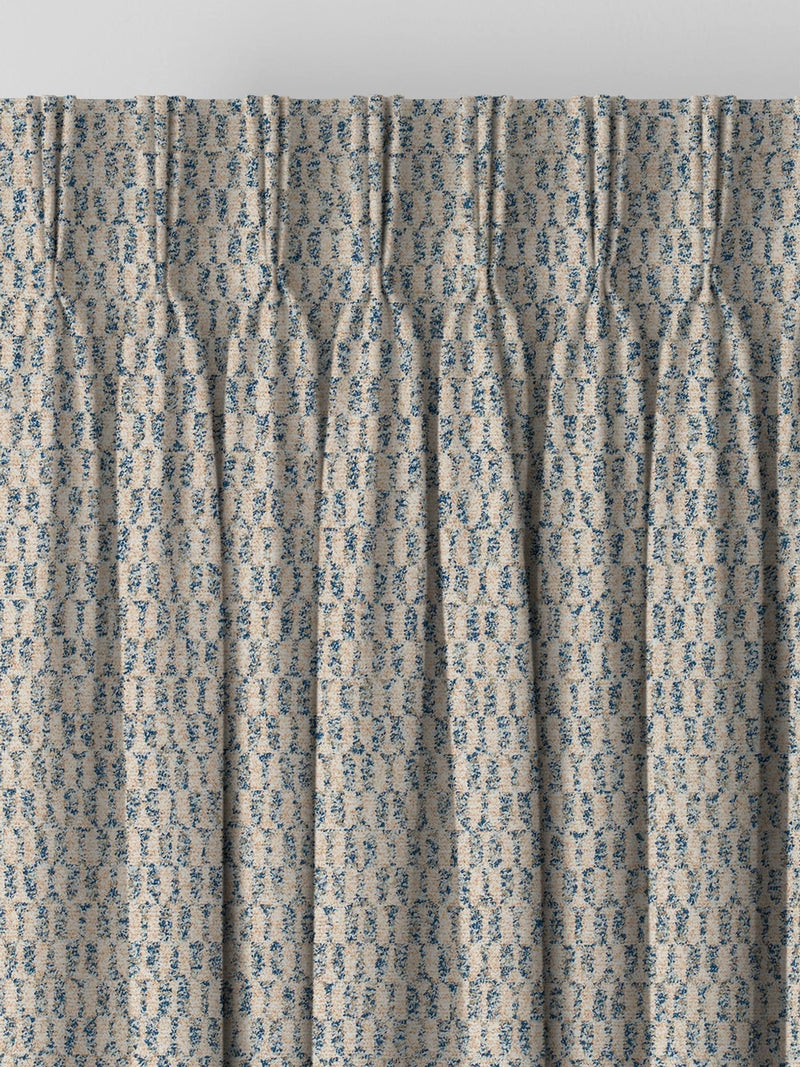 Blue geometric curtains made to measure - British product