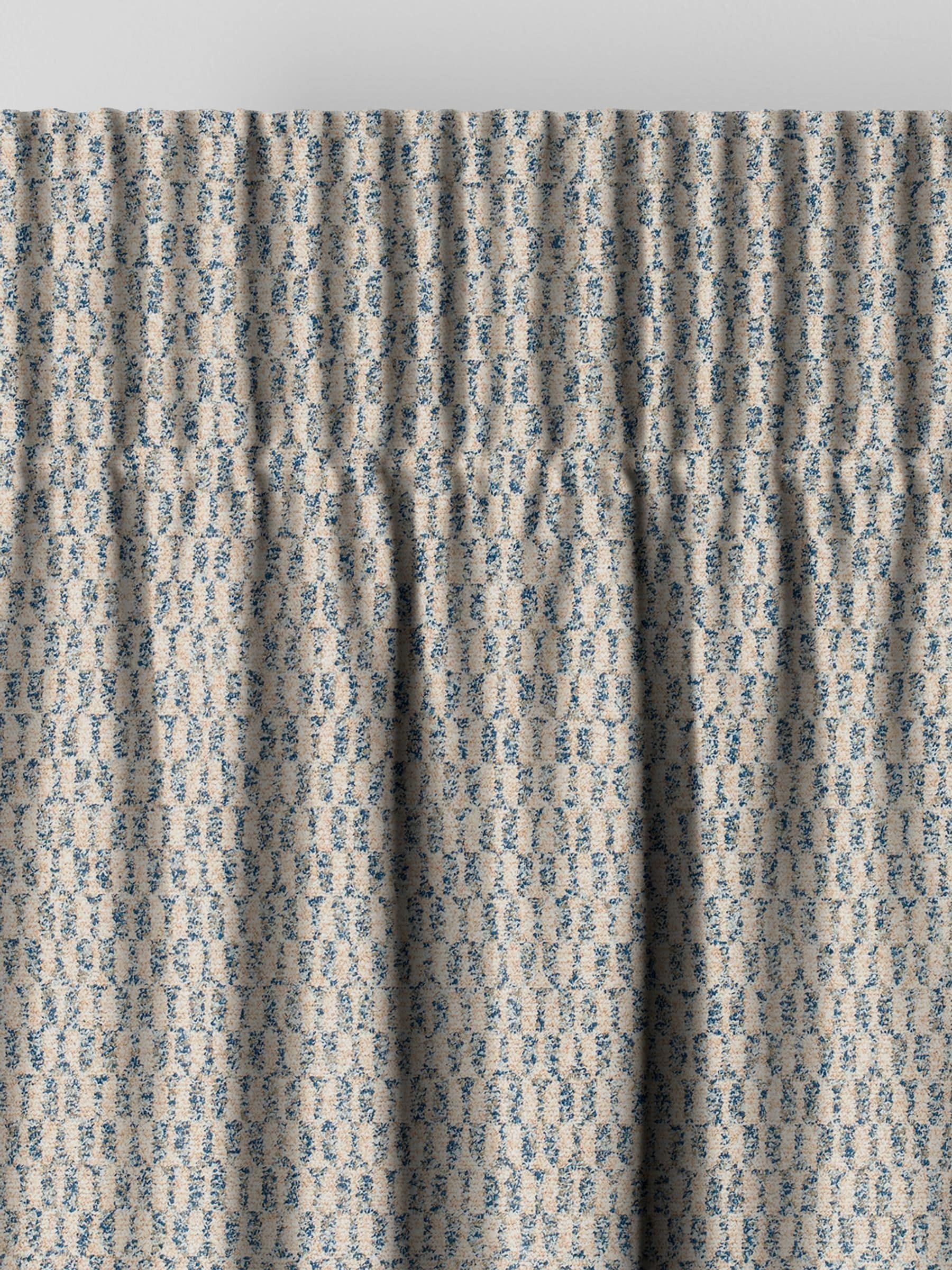 Blue geometric curtains made to measure - British product