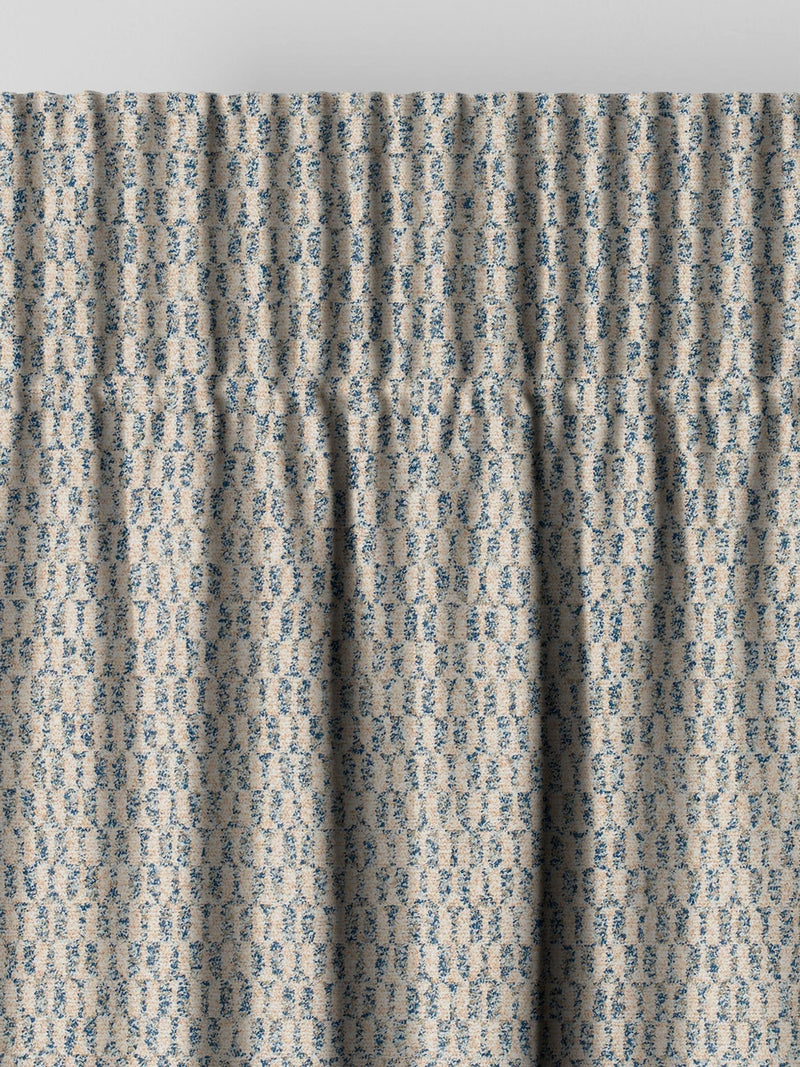 Blue geometric curtains made to measure - British product