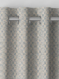 Blue geometric curtains made to measure - British product
