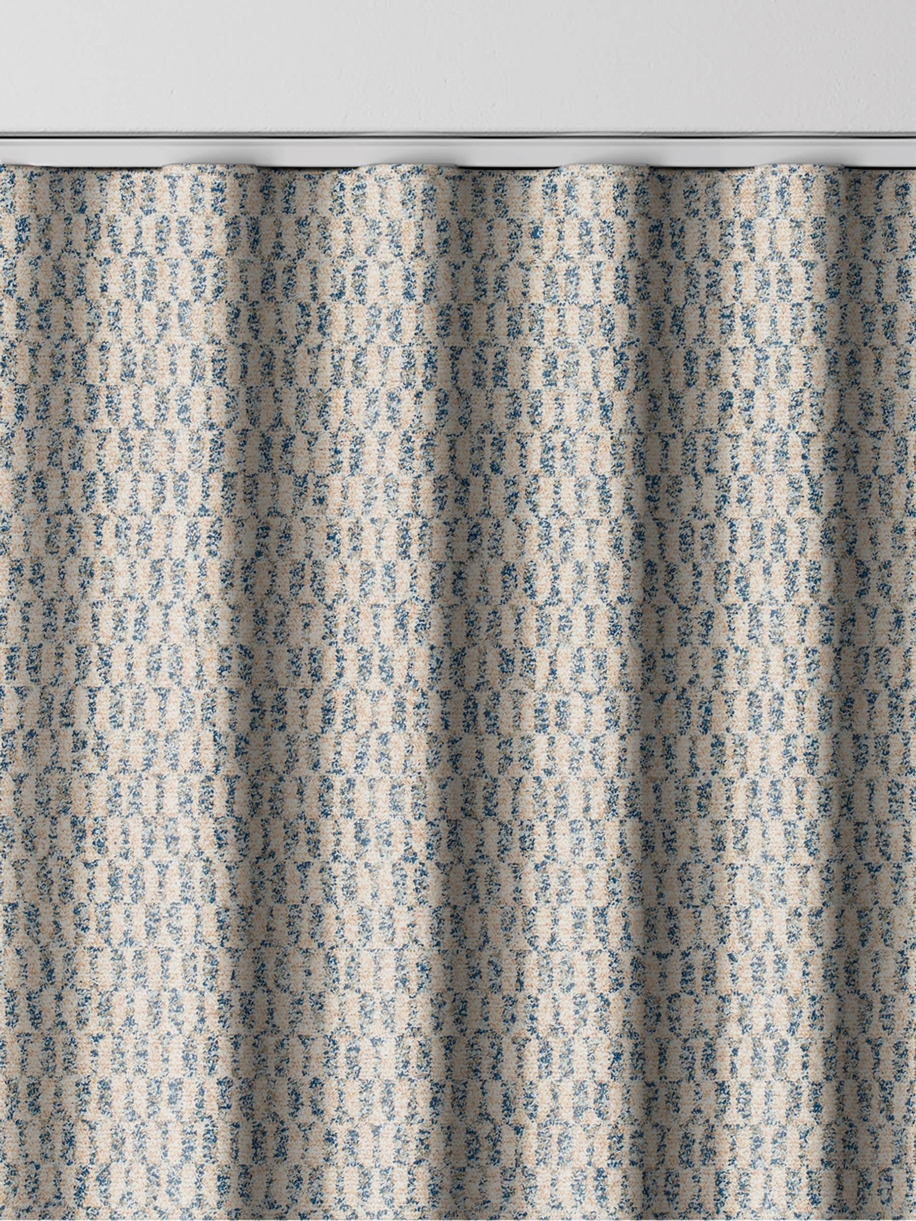Blue geometric curtains made to measure - British product