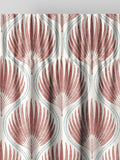 Poale red made to measure curtains with leafy print, UK version