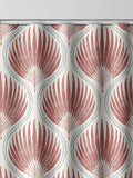 Poale red made to measure curtains with leafy print, UK version