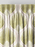 Poale green cotton curtains leaf print, UK version