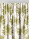 Poale green cotton curtains leaf print, UK version