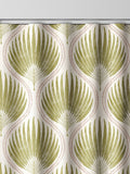 Poale green cotton curtains leaf print, UK version