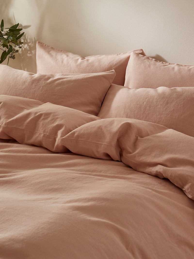 Martex Seashell Pink Touch Of Linen Duvet Cover Set