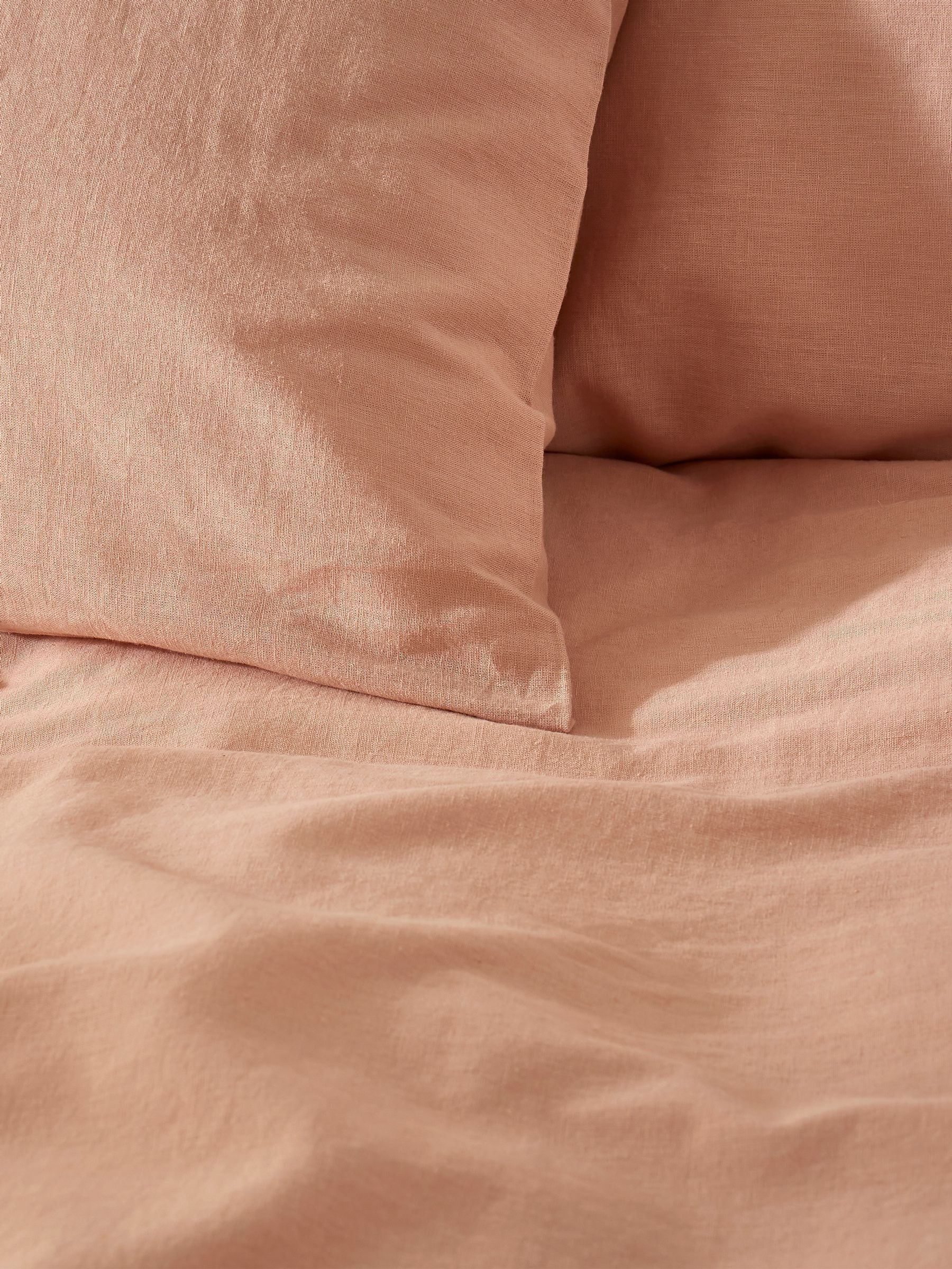 Martex Seashell Pink Touch of Linen Pillowcases Pair, imported from the UK