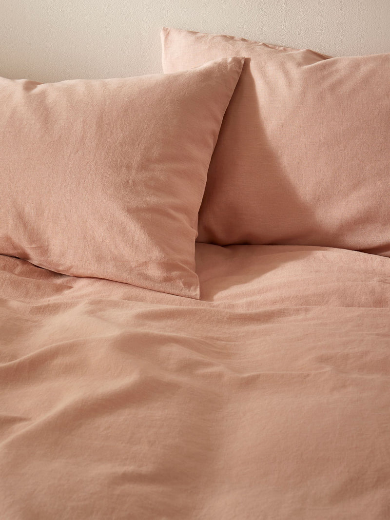 Martex Seashell Pink Touch of Linen Pillowcases Pair, imported from the UK