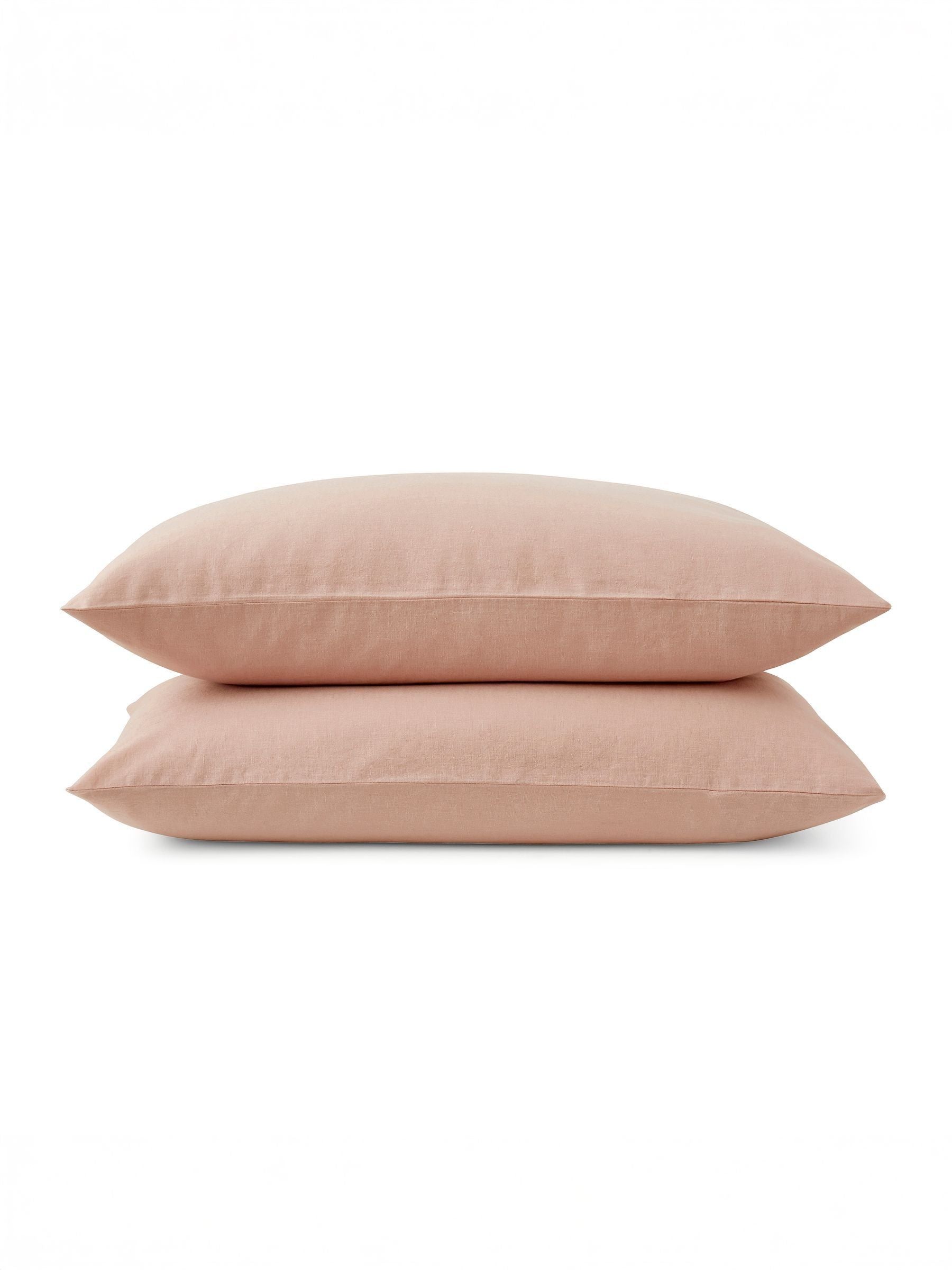 Martex Seashell Pink Touch of Linen Pillowcases Pair, imported from the UK