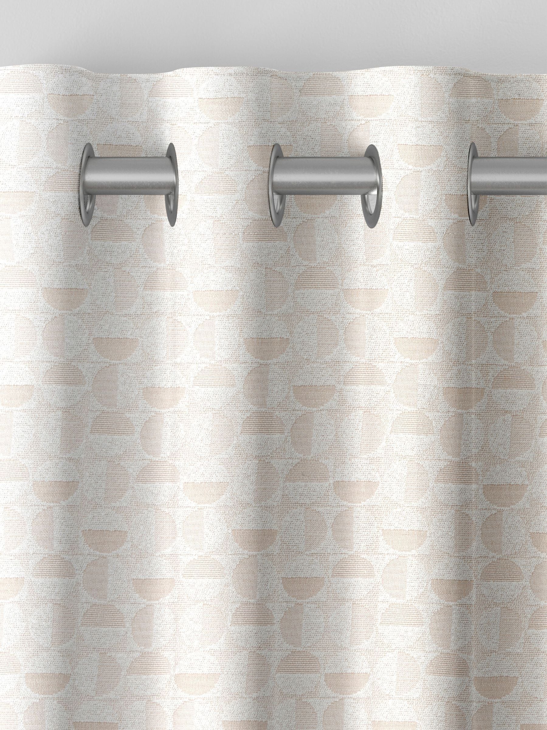 Natural cosy jacquard curtain with geometric pattern (British brand)