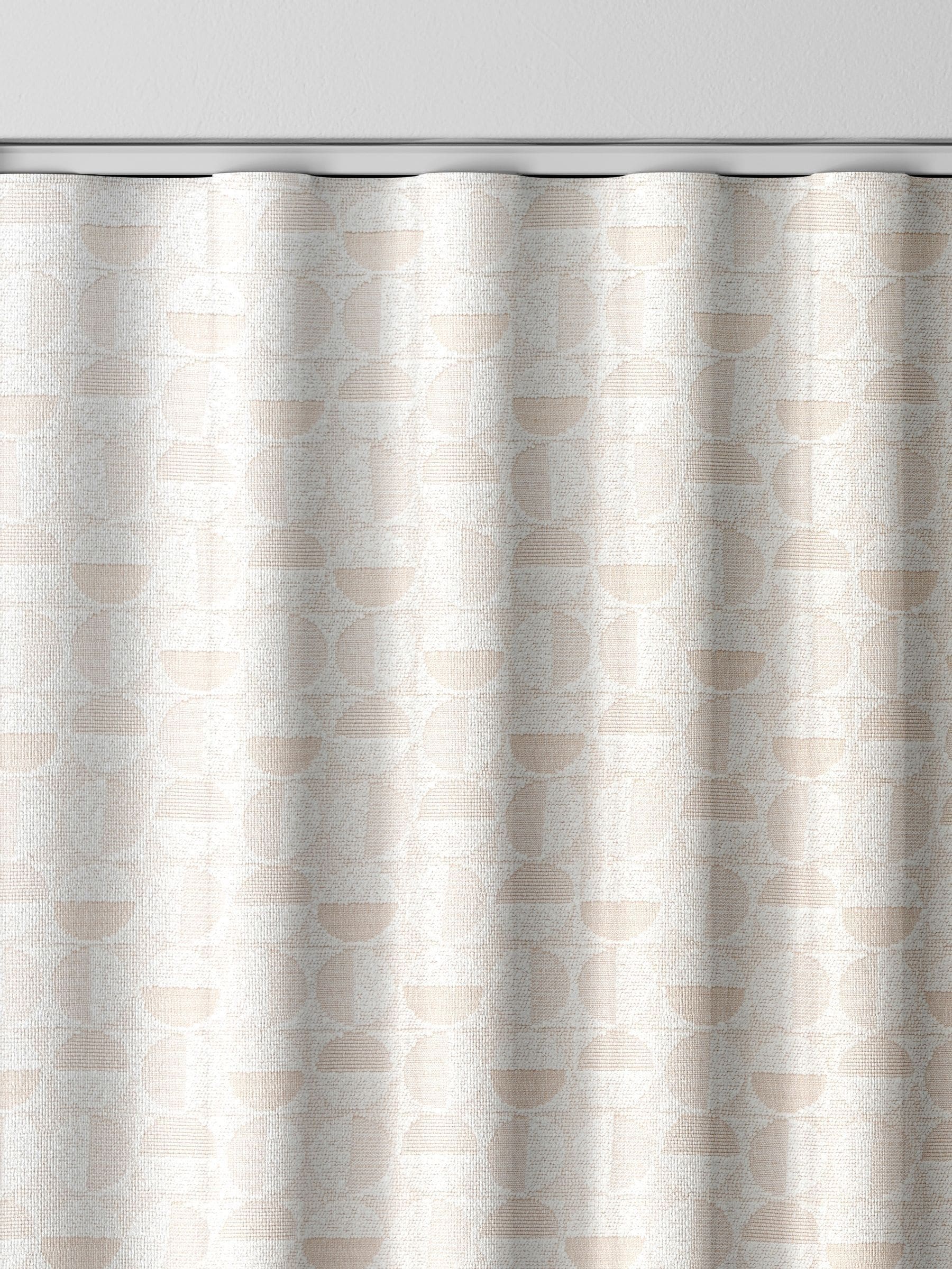 Natural cosy jacquard curtain with geometric pattern (British brand)