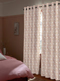 Mesop made to measure curtains with orange leaf print - British product