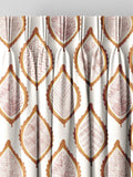 Mesop made to measure curtains with orange leaf print - British product
