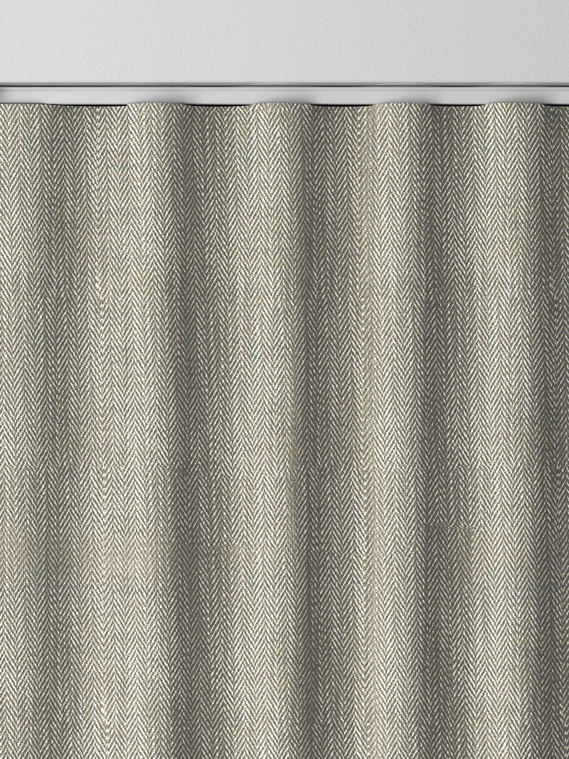 Green knit made-to-measure curtains with herringbone design, UK version