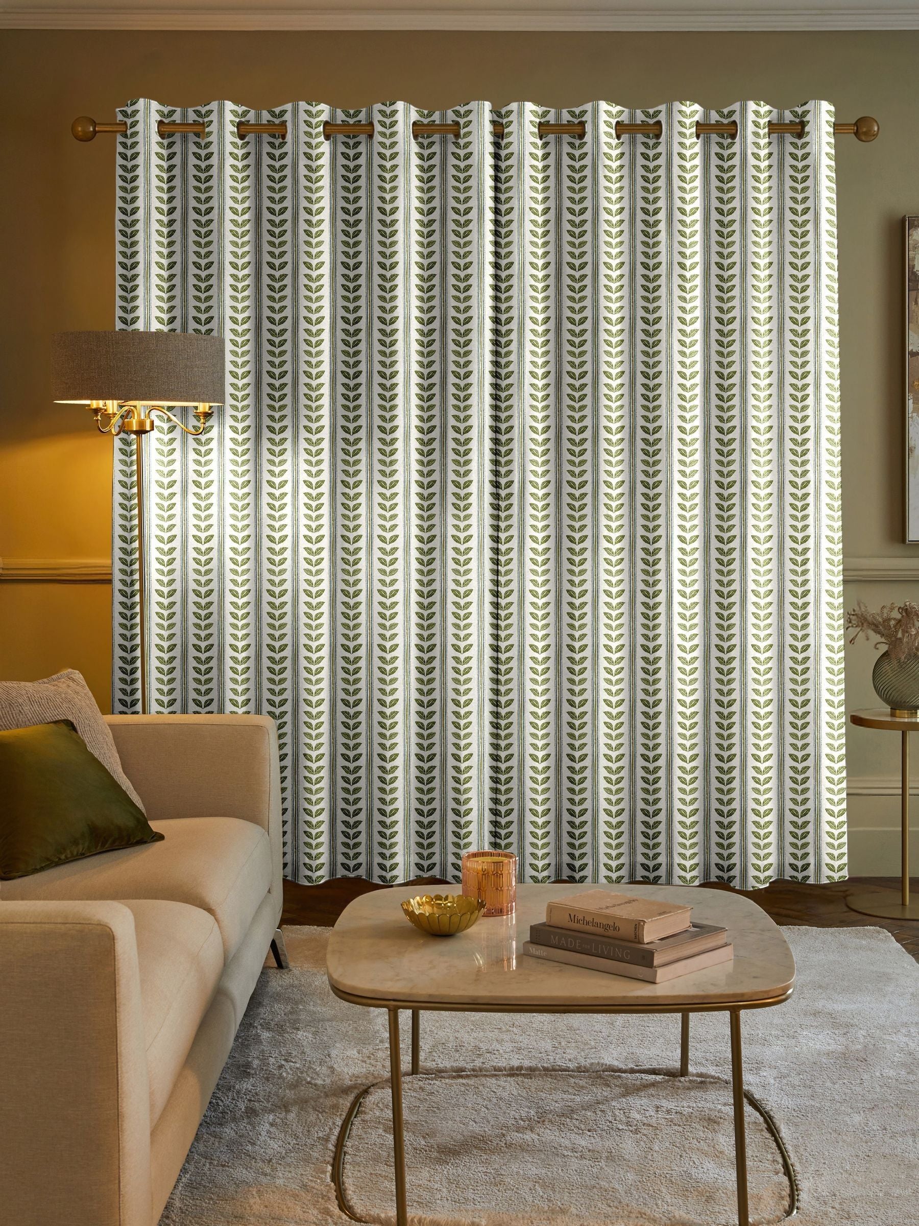 Green Liber green made to measure cotton curtains (British brand)