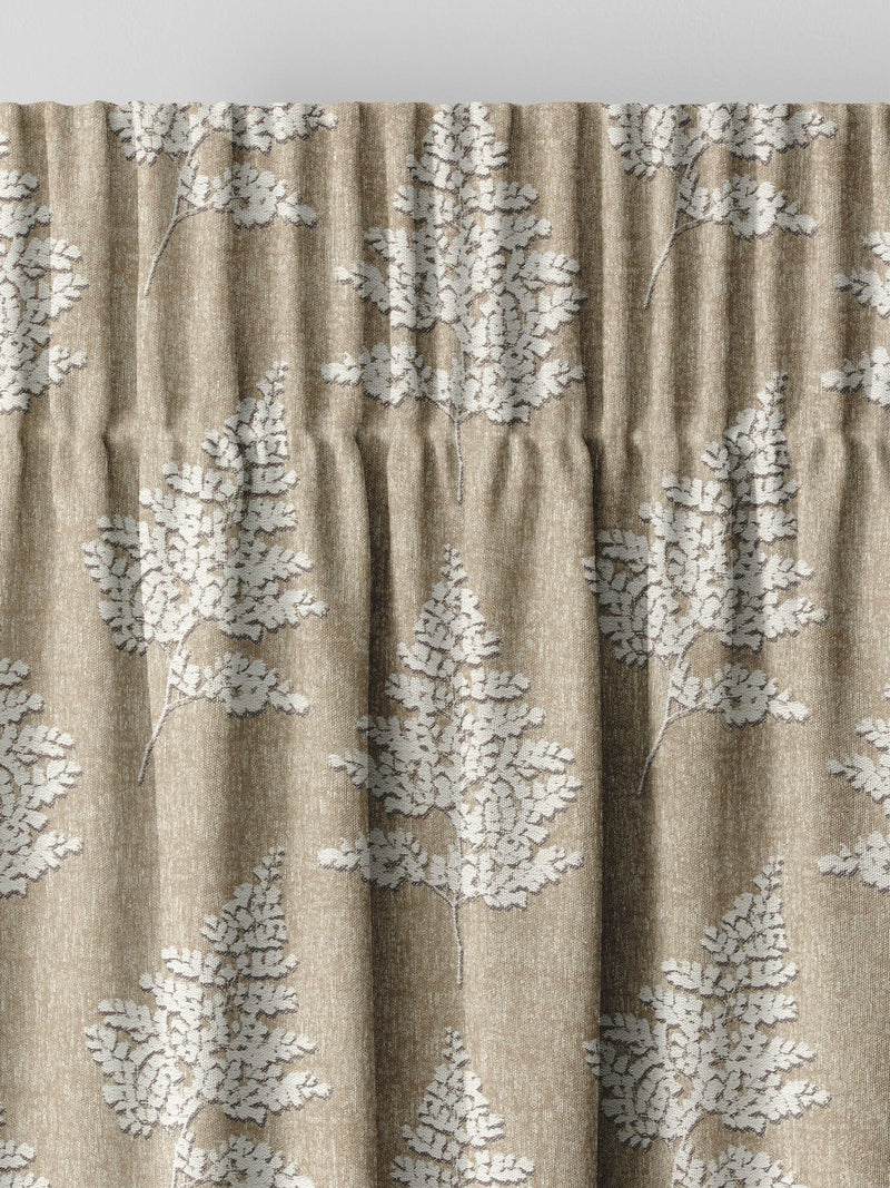 Natural Midori made to measure grey jacquard curtains (British brand)