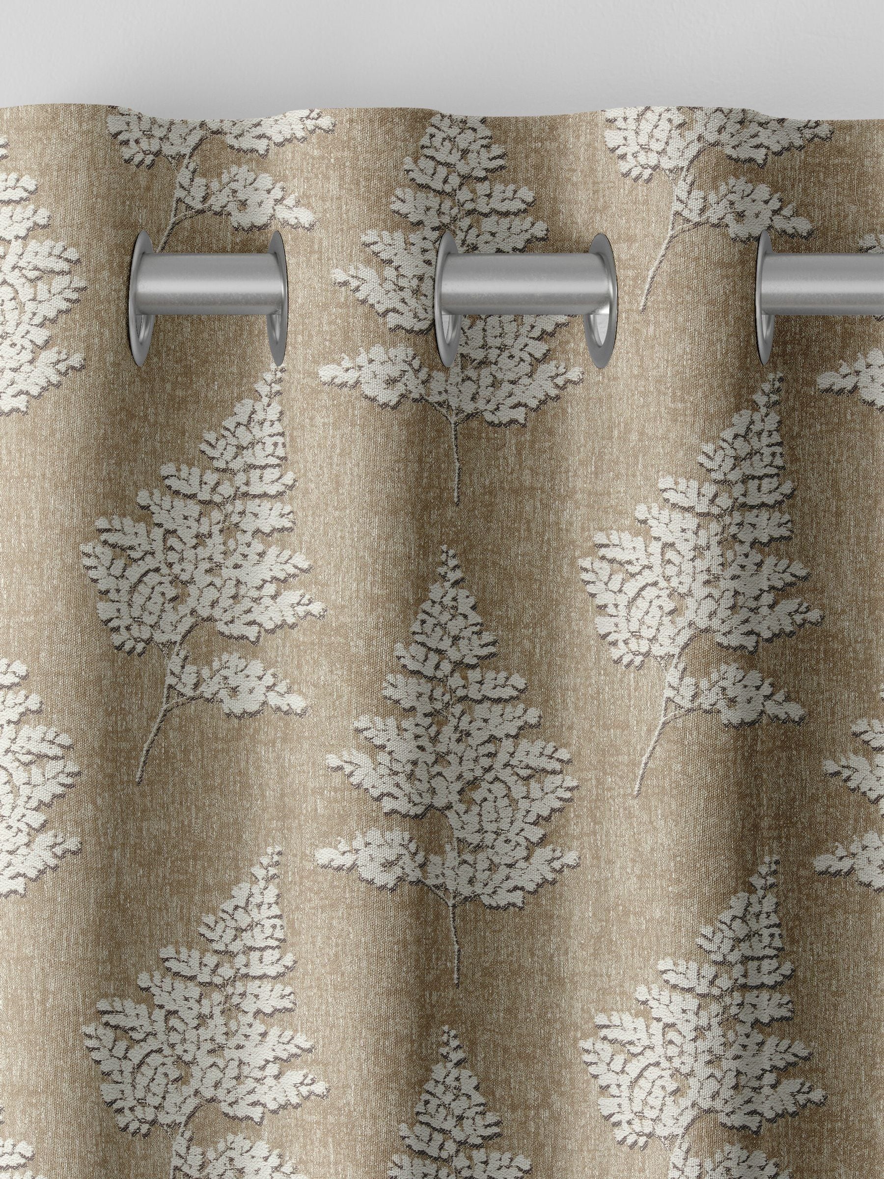 Natural Midori made to measure grey jacquard curtains (British brand)