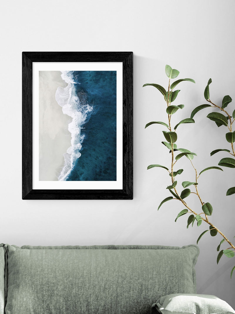 East End Prints Black Ocean Aerial by Oh Fine wall art print - British product