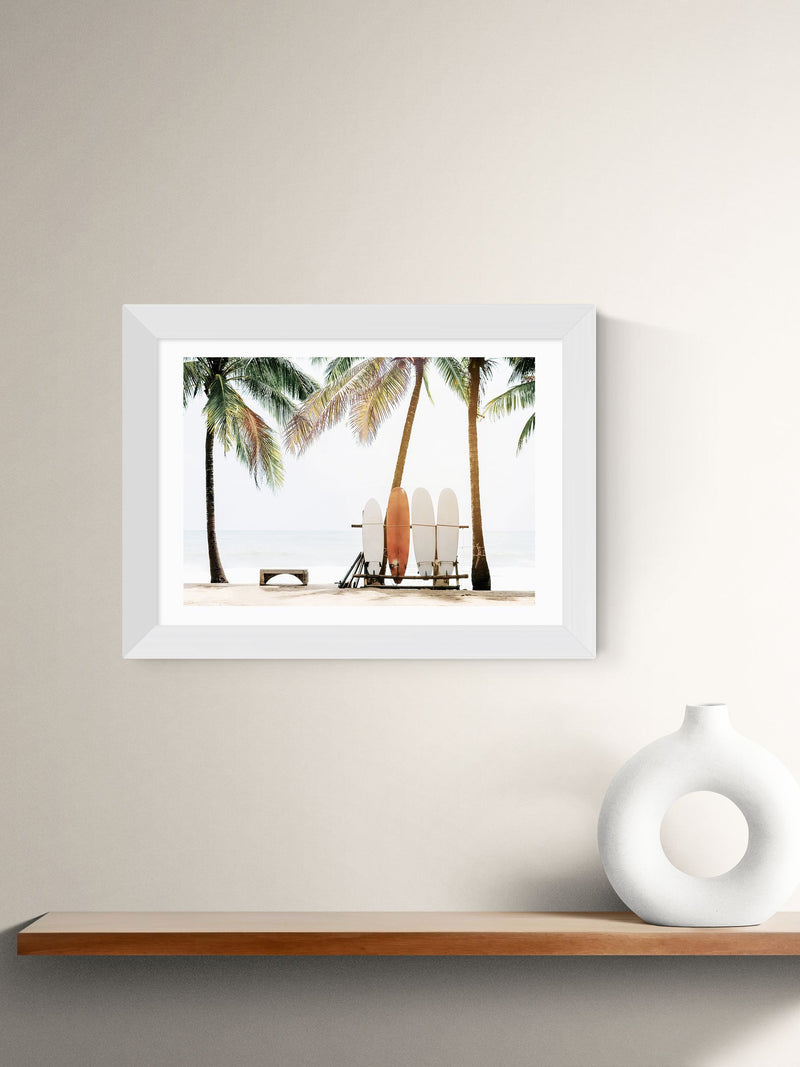 East End Prints White Surfboards photo print - British product