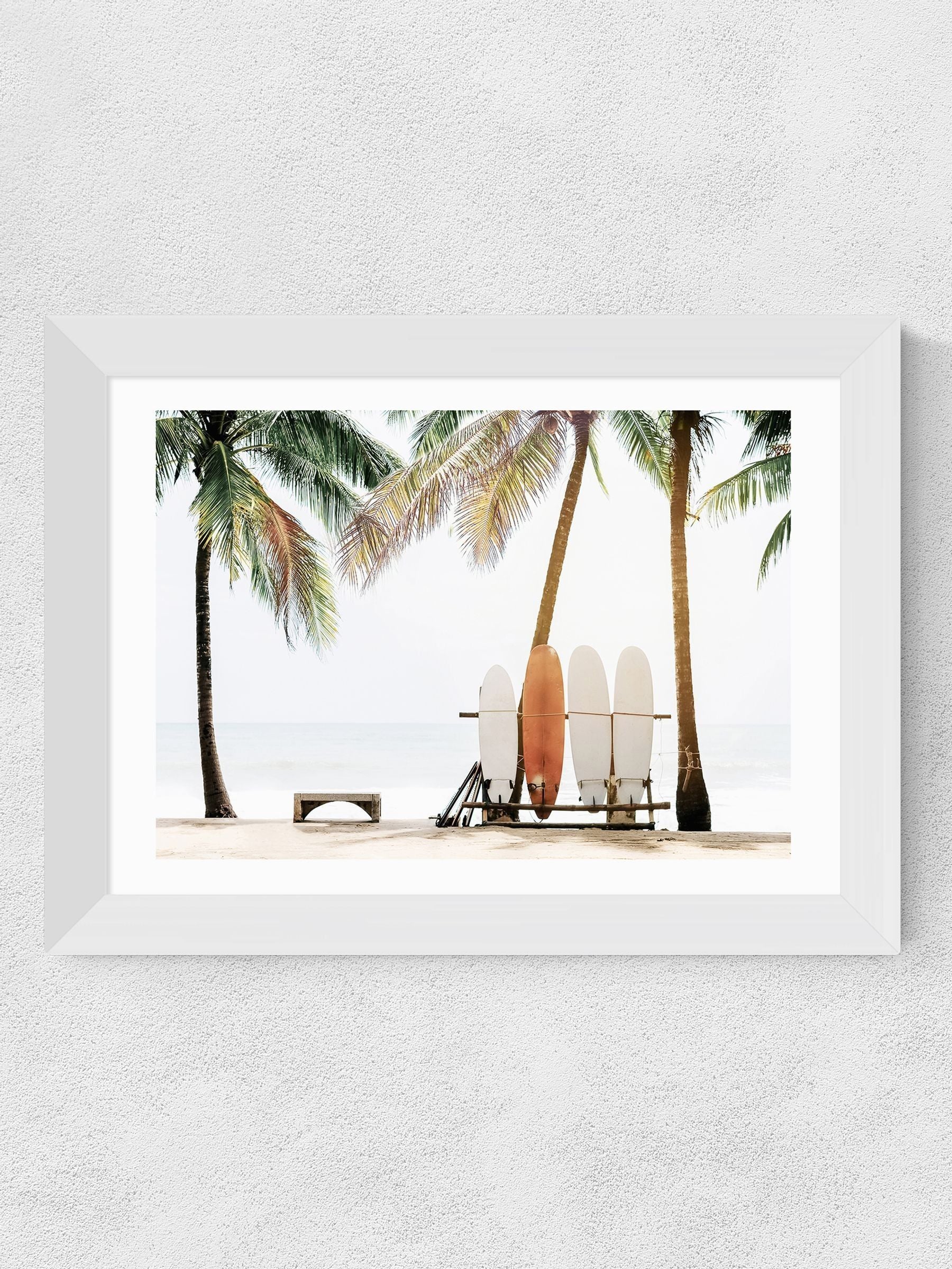East End Prints White Surfboards photo print - British product