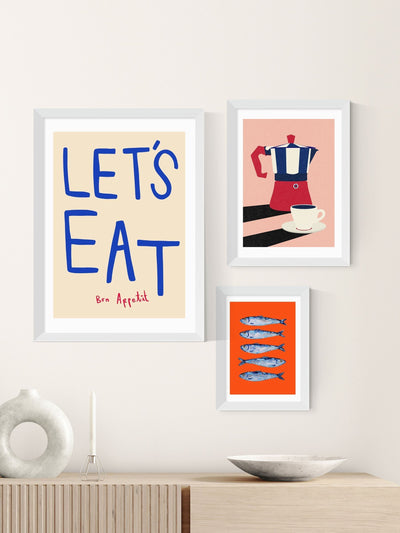Next East End Prints White Mokka Pot Wall Art Print by Rosi Feist- Buy online at McGrocer