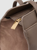 Reiss taupe grained leather tote bag, imported from the UK