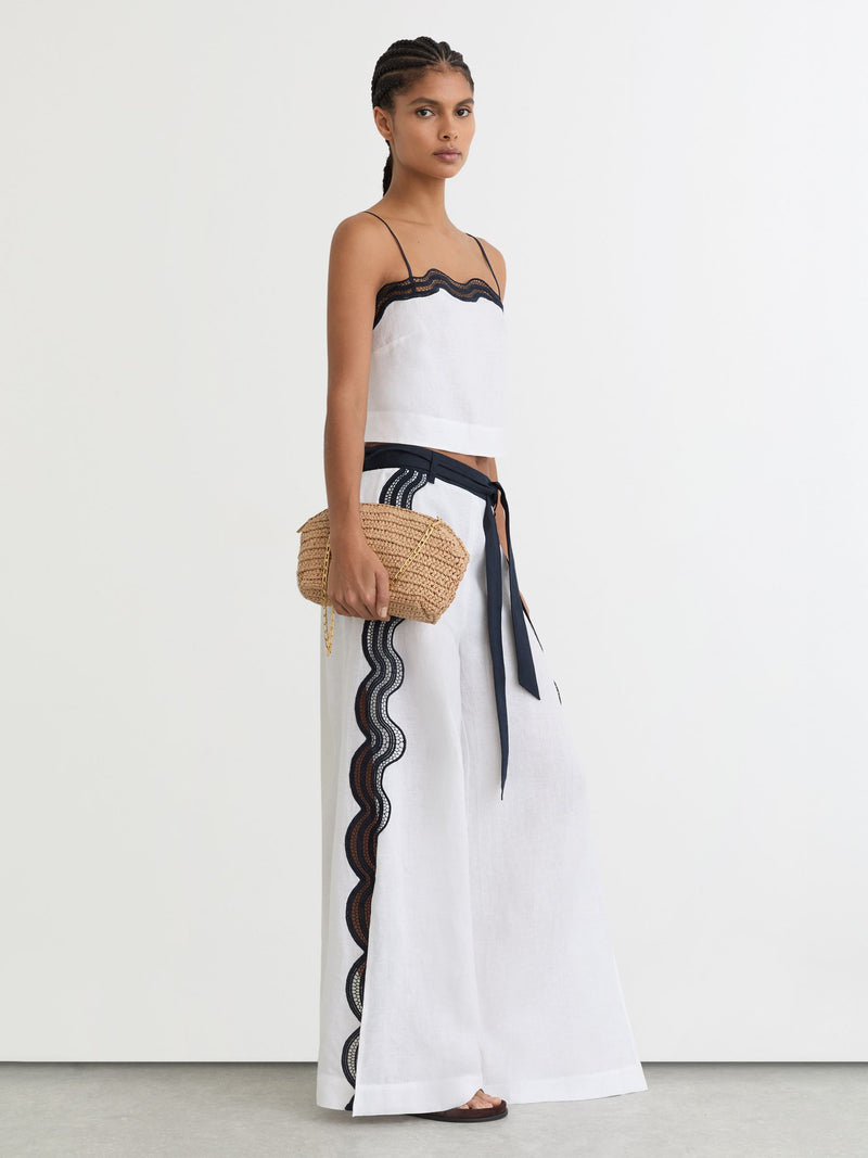 Reiss Natural Fern raffia-effect clutch bag, UK version
