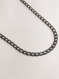 Silver Tone Stainless Steel Curb Chain Necklace