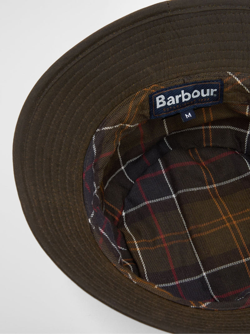 Barbour green wax bucket hat - British product