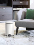 Eko White Eva bathroom bin 5 litre, imported from the UK