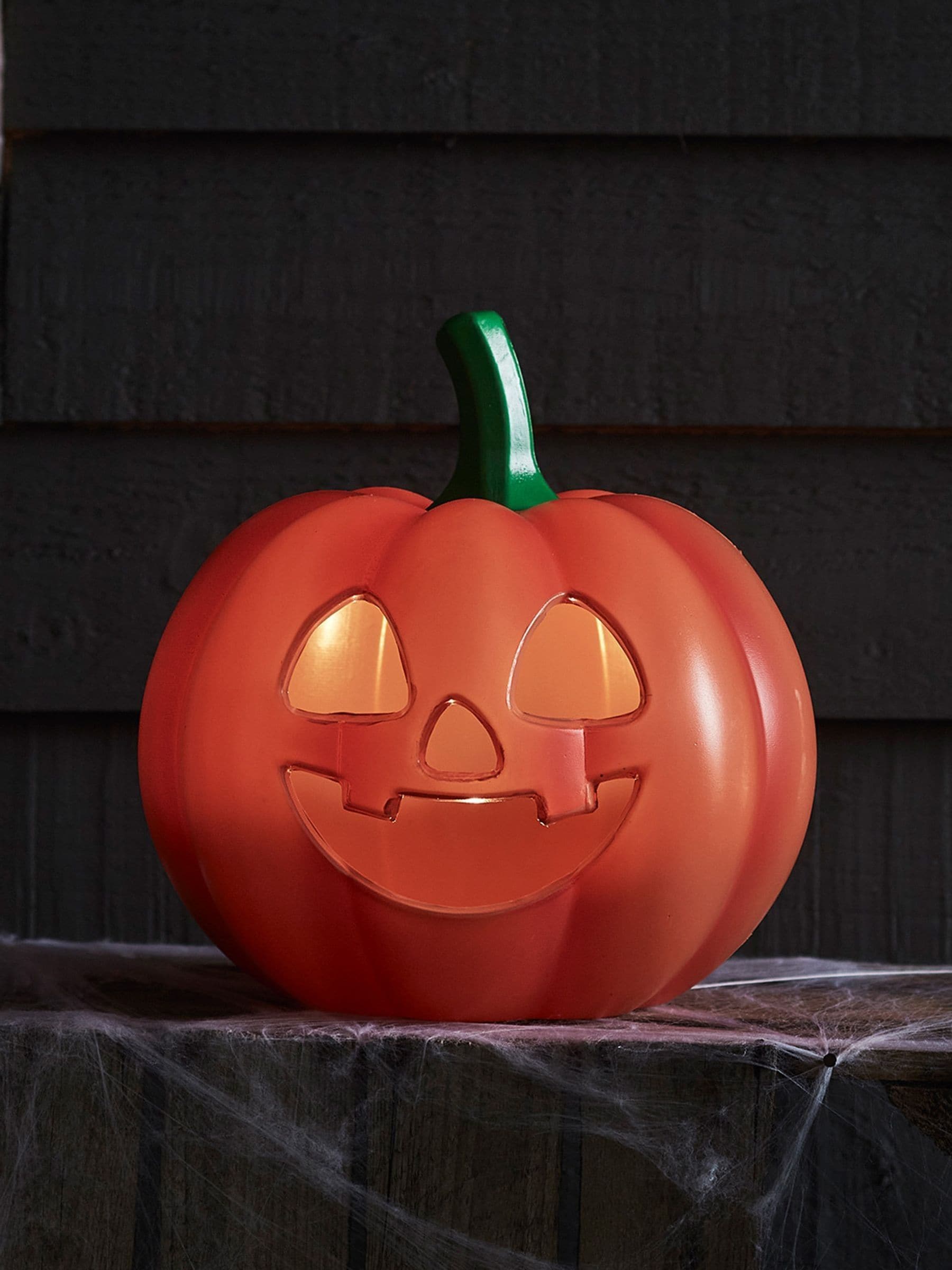 Lights4fun orange Jack-O-Lantern Halloween decoration 25.5cm, imported from the UK