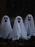 Lights4fun 3 white ghost stake lights 40cm, imported from the UK