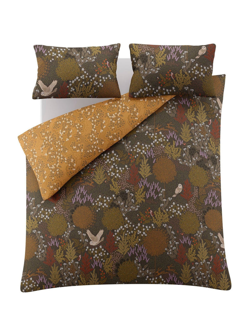 Sara Miller Green Owl Forest bed linen set (British brand)